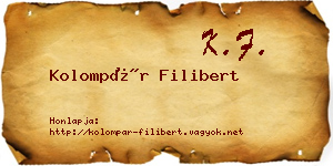 Kolompár Filibert névjegykártya